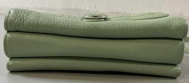 Brighton Mint Green Croc Embossed Leather Mini Organizer Crossbody Bag Y2K Belted
