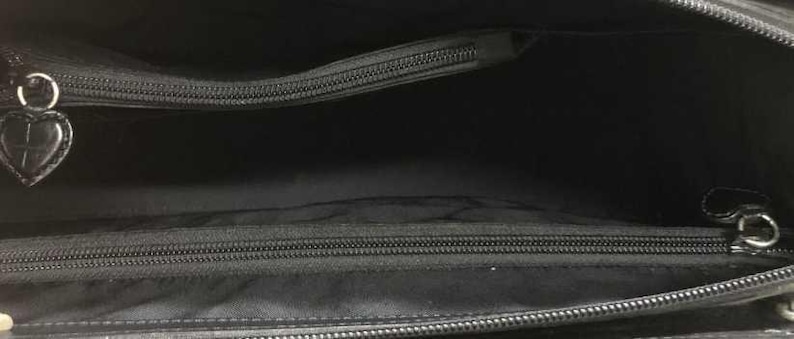 Brighton Black Croc Embossed Leather Briefcase Laptop Bag & Organizer Crossbody Set