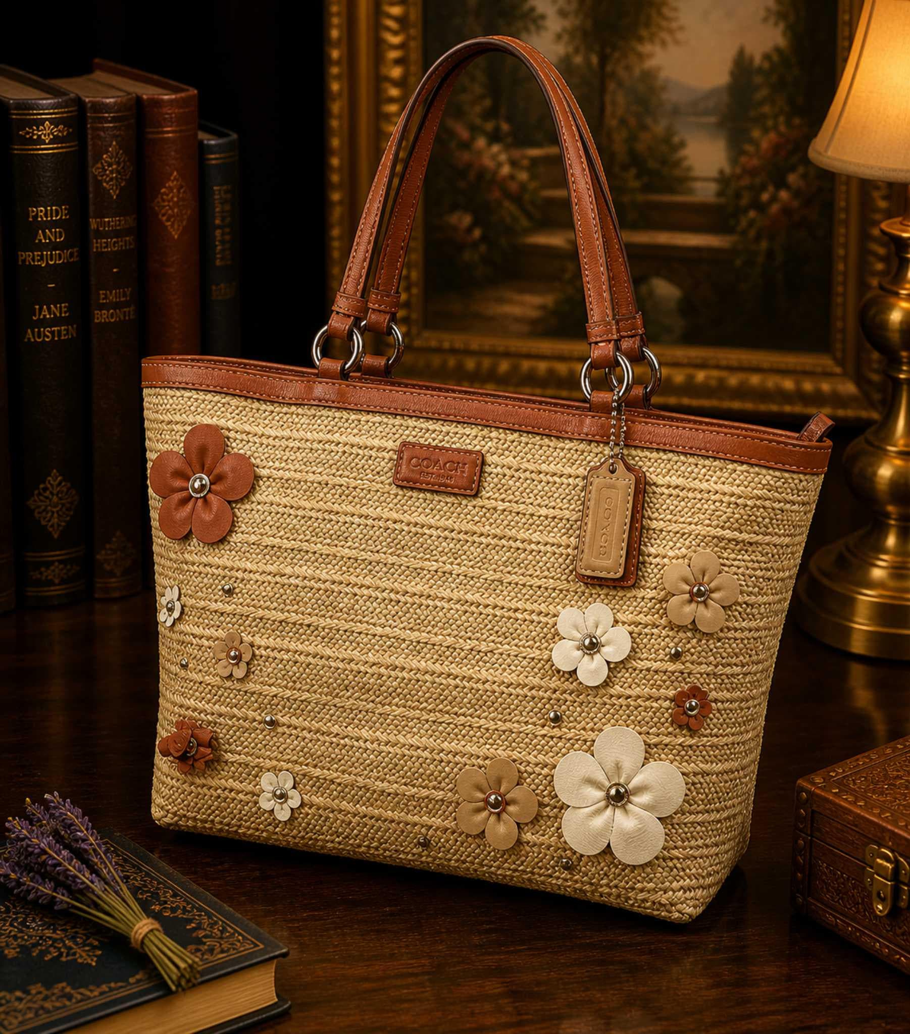 Coach Straw Handbag - Etsy