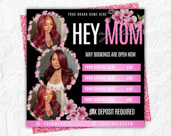 May Booking Flyer, Mother's Day Special Deal, Editable Canva Template (Digital Download)
