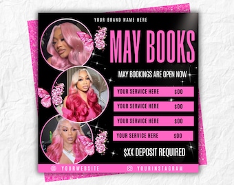 May Booking Flyer, Mother's Day Special Deal, Editable Canva Template (Digital Download)