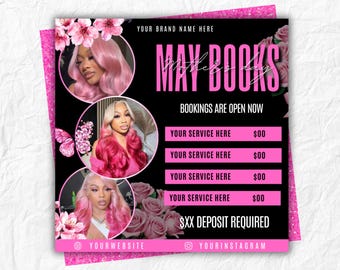 May Booking Flyer, Mother's Day Special Deal, Editable Canva Template (Digital Download)