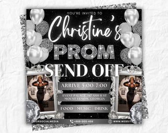 Prom Send Off Flyer, Prom Season Flyer, Prom Event Flyer, Prom Send Off Invitation Flyer, Homecoming Flyer, prom Party , canva Editable