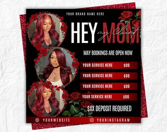Mother's day Booking Flyer, May Booking, Mother's Day Special Deal, Editable Canva Template (Digital Download)