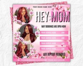 May Booking Flyer, Mother's Day Special Deal, Editable Canva Template (Digital Download)