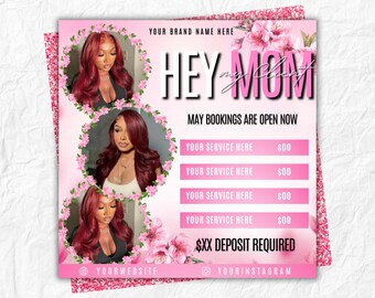 May Booking Flyer, Mother's Day Special Deal, Editable Canva Template (Digital Download)