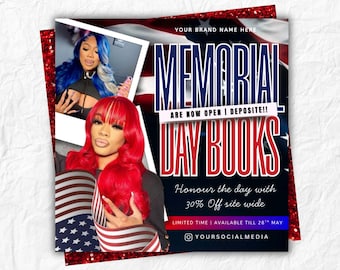 Memorial Day Booking Flyer, Memorial Day Special Flyer, Holiday Sale Flyer, Memorial Day Book Now Flyer, Memorial Day Flyer, Canva