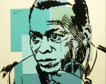 Miles Davis (blue squares) - print