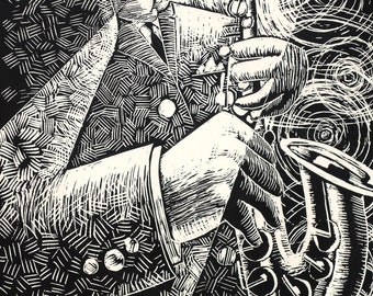 Saxofón de jazz II - impresión