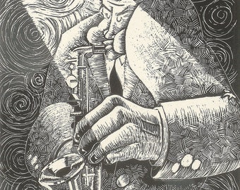 Saxofón de jazz I - impresión