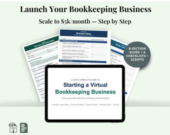 Start een virtueel boekhoudbedrijf, 90 dagen startplan, checklist en scripts, CPA-geschreven starterspakket