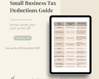 Gids voor belastingaftrek voor kleine bedrijven, pdf-checklist voor afschrijvingen, CPA-geschreven belastingvoorbereiding voor freelancers en ondernemers