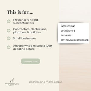 Save time and avoid IRS penalties with a professional 1099 tracker. Perfect for contractors, tradespeople, and small businesses.