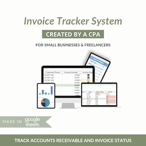 Invoice Tracker Google Sheets Template, AR Aging Template, Small Business Owners, Freelancers, Digital Download