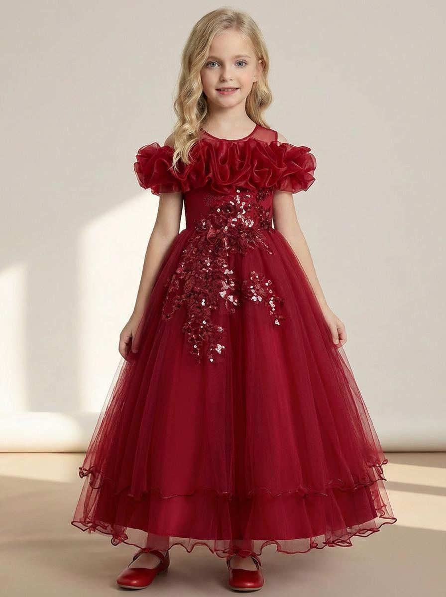 princess polly baby blue dress Wine Purple Junior Bridesmaid Dresses Chiffon Flower Girl Dresses Gowns  Lb2928 main image 0