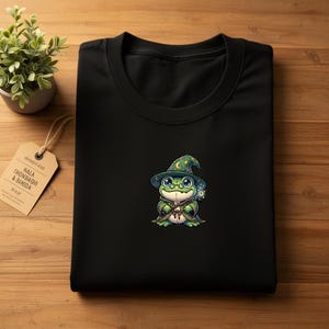 Camiseta de rana mago adorable, camiseta kawaii cottagecore, camiseta mágica academia de rana, regalo de animal del bosque brujo