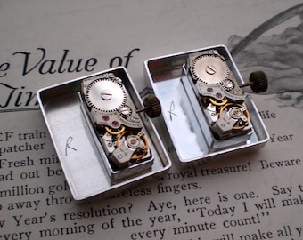 Set Vintage Swiss LeCoultre Co MINT NOS Ladies Watch Movement Lot, Run Keep Time, Matching Complete Parts Dial Hands Winding Crown, Horology