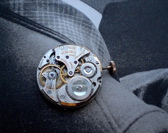 Vintage Swiss LeCoultre Co Men's 480 CW Watch Movement,  Beautiful EUC, Runs Keeps Time, All Parts Dial Hands Crown, Horology