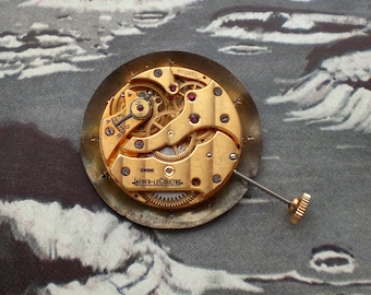 VTG Swiss Jaeger LeCoultre Gold Watch Movement & Dial, Horology, For Restoration Repair or Parts, Mechanical Men's Wristwatch 17 Jewel