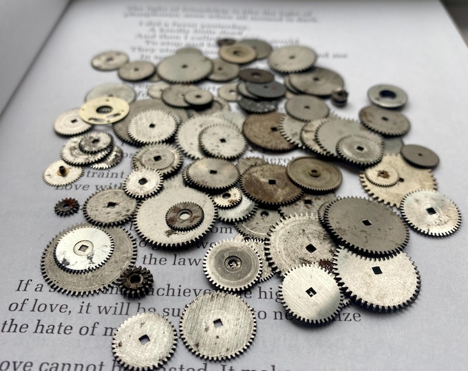 Rustic Steampunk Watch & Pocket W. Parts Gear Lot, Tarnished Wheels ...