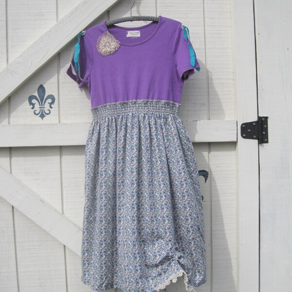 M hippie chic purple floral dress