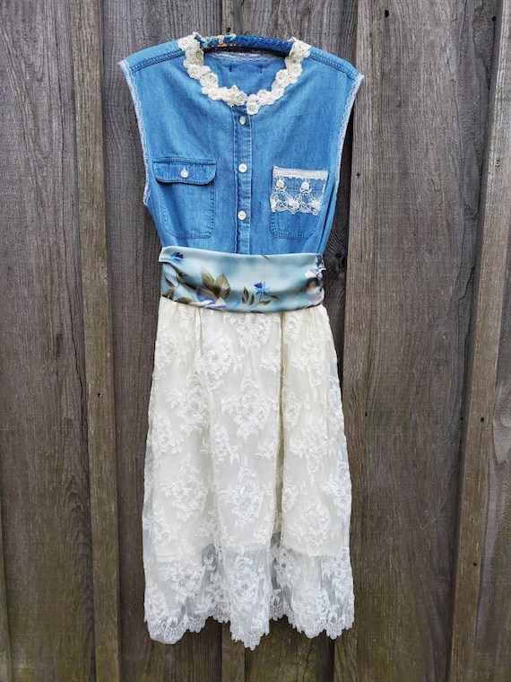 M-L Alternative Wedding Dress Denim 