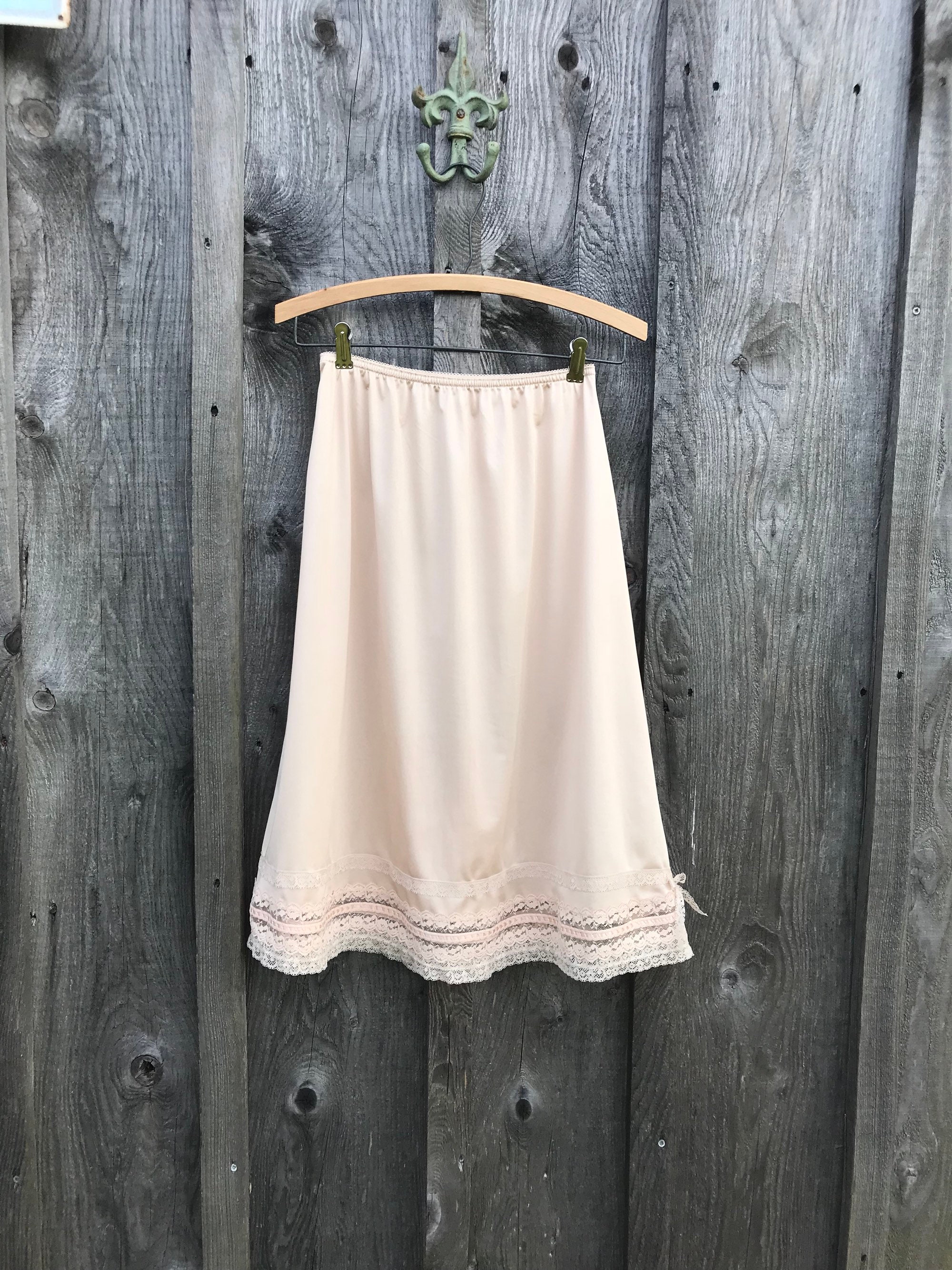Cream half slip M half slip ecru nylon slip Upcycled Slip Etsy
