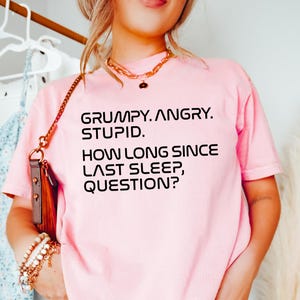 Chagrijnig boos dom shirt, How Long Since Last Sleep Tee, Sci Fi Book Lover-sweater, ruimtenerd ronde hals, sarcastische en humoristische outfit