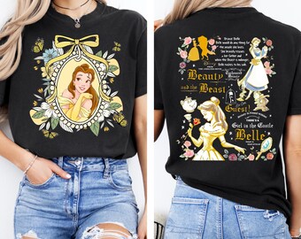 Comfort Colors ディズニー ベル シャツ、ディズニー プリンセス T シャツ、美女と野獣 古き良き物語 T シャツ、バケーション マッチング クルーネック