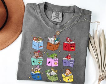 Comfort Colors Disney Princess Sidekicks Shirt, Book Club Tshirt, Book Lover Gift, Disney Reading Tour Sweatshirt, Disney Librarian Outfit