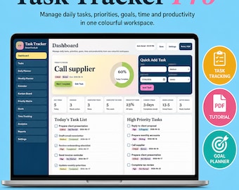 Task Tracker | Daily Task Tracker, Weekly Planner, Task Management & Productivity Tracker