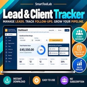 Sistema di tracciamento dei lead, tracciamento dei follow-up, database clienti, tracciamento della pipeline di vendita e CRM.