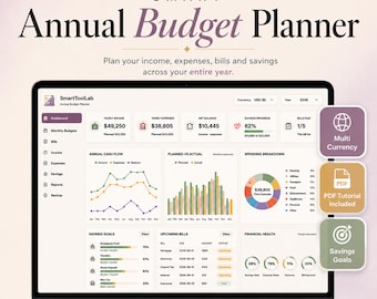Årlig budgetplanerare | Budgetspårare | Månadsbudget | Lönebudget | Fakturaspårare | Sparspårningsverktyg