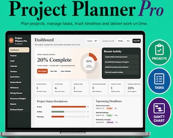 Projektplanerare | Projektspårare, Gantt-schema, Kanban-tavla och uppgiftshantering för projektplanering