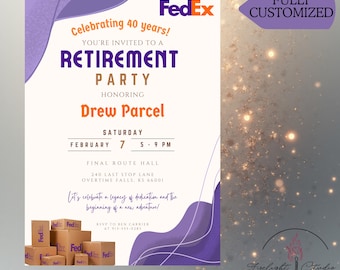 Invitación de jubilación personalizada de FedEx / Invitación de jubilación personalizada / Invitación digital
