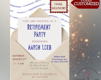 Invitación personalizada de jubilación para cartero/a / Invitación digital