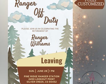 Invitación personalizada de jubilación del Servicio Forestal / Invitación de jubilación personalizada / Invitación digital