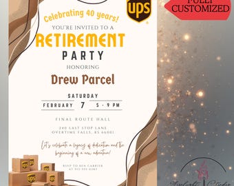 Invitación de jubilación personalizada de UPS / Invitación de jubilación personalizada / Invitación digital