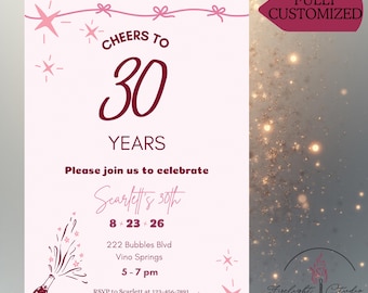 Invitación de cumpleaños personalizada / Invitación de fiesta personalizada / Invitación digital