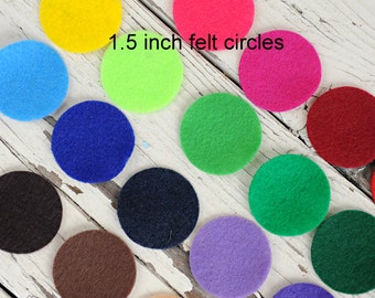 1.5 Inch Die Cut Felt Circles - Felt Circles - Circle Backing - You Choose Colors