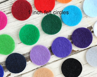 Círculos de fieltro de 1 pulgada - Materiales troquelados para manualidades