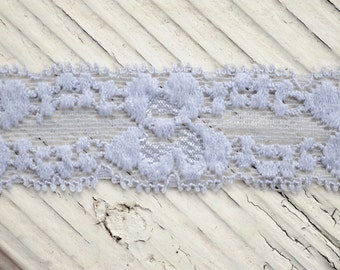 Gray Stretch Lace Elastic - 1" Skinny Lace Trim, Garters