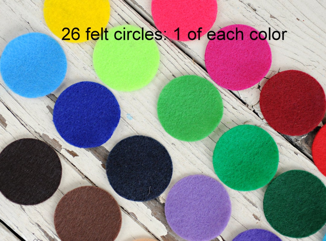 1.5 Inch Felt Circles Die Cut Felt Circles 26 Circles 1 of Each Color