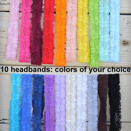 Lace Headbands Stretch Elastic Lace Baby Headbands Set of Etsy