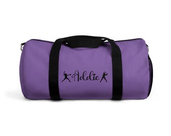 Bolsa de lona con silueta de softbol y nombre / Bolsa de lona de baile personalizada