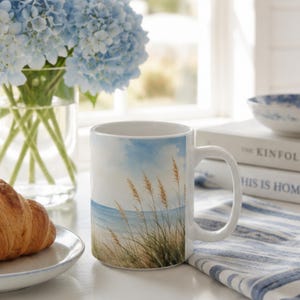 Coastal Beach Mug Coastal Cottage Coffee Mug Nancy Meyers Decor Hamptons Style Gift Quiet Luxury Ocean Lover Mug