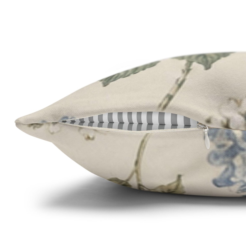 Blue Hydrangea Floral Pillowcase,Coastal Cottagecore Pillow Cover,Designer Inspired Botanical Throw Pillow,French Country Cushion image 19