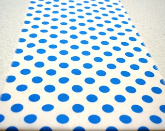 11  x 72 inch Turquoise Polka Dots on White Table Runner