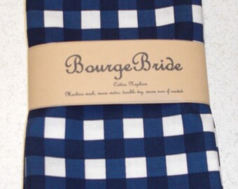 18" x 18 Navy Gingham Cloth Napkins