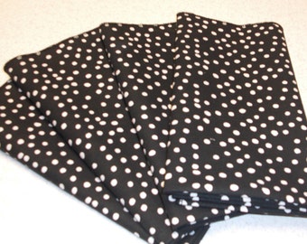 12" x 12" Black Napkins with Small Random White Dots